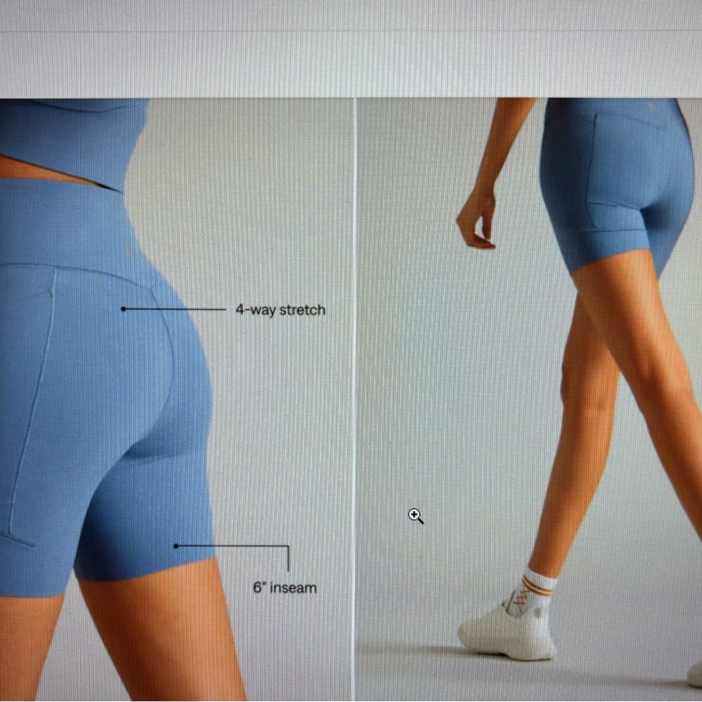 RHONE Blue Bike Shorts High-Waisted Performance